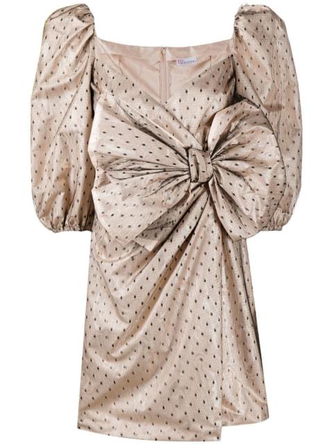 bow-detail polka-dot dress