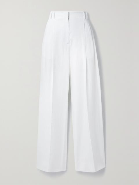 + Net Sustain Pleated Linen Wide-leg Pants