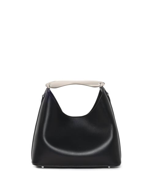 Small Boomerang Leather Black/Silver Hardware