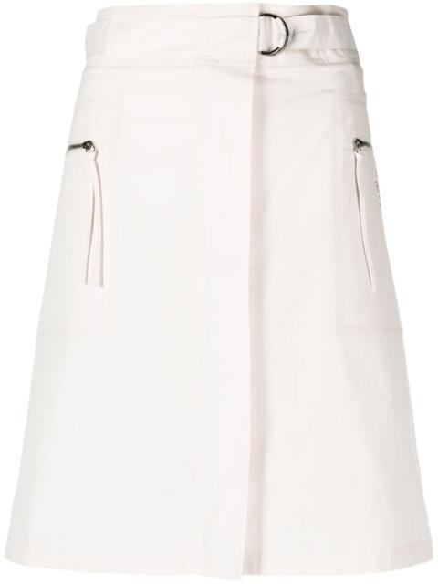 belted cotton miniskirt