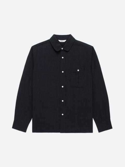 Club Collar Shirt - Black Hemp