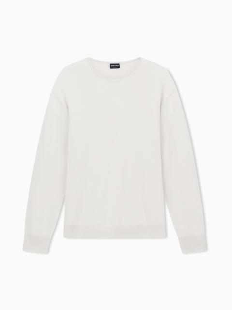CASHMERE AND SILK INTERLOCK CREW-NECK JUMPER