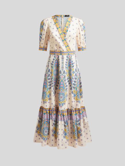 PRINTED COTTON MIDI DRESS