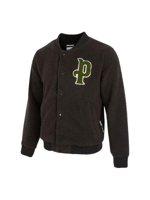 PUMA Logo Sherpa Baseball Jacket 'Black' 536182-01