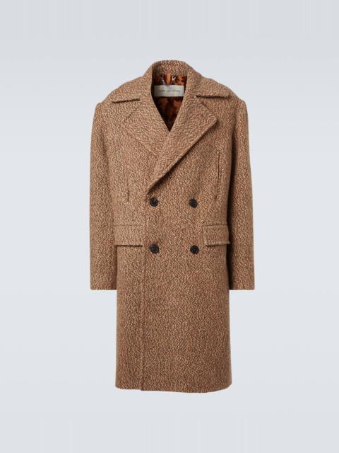 Double-breasted wool-blend coat