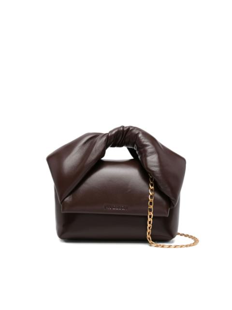 knotted leather tote bag