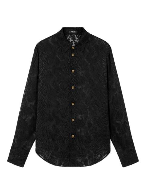 snakeskin-pattern shirt