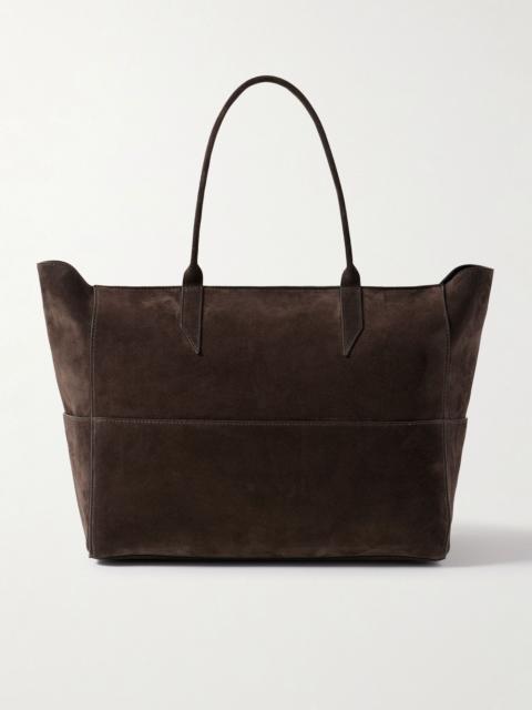 Incognito small paneled suede tote Chocolate