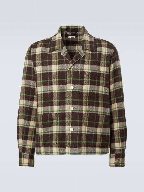 Woodcrest plaid wool flannel overshirt
