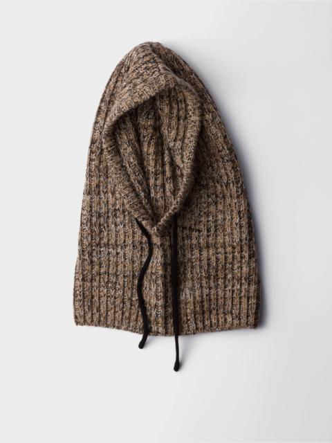 Mélange knit hood