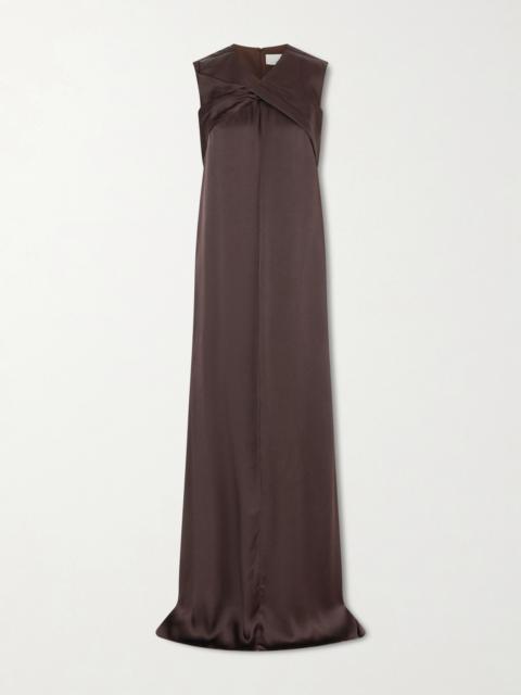 Siena Pleated Satin-crepe Gown