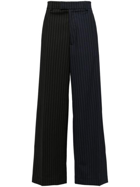 straight-leg wool trousers