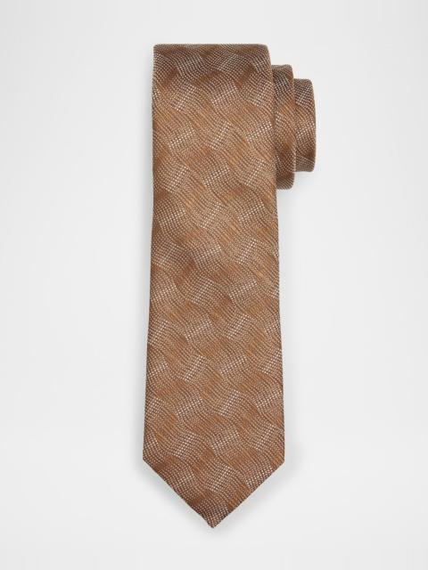 Men & apos;s Wave Jacquard Silk Tie