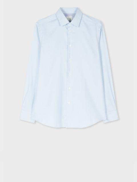 Tailored-Fit Light Blue Broken Stripe Easy Care Shirt