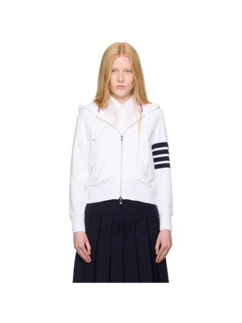 White Classic Zip Up Hoodie