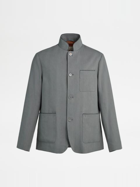CASTELLO JACKET IN LINEN AND SILK - GREY