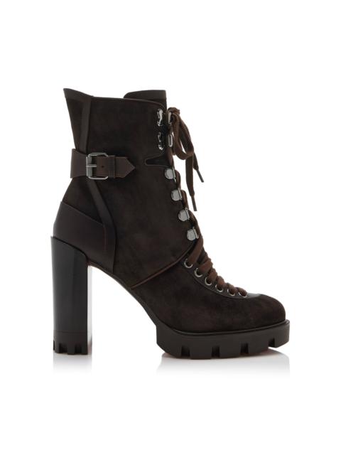New Macademia 100mm Leather Ankle Boots brown