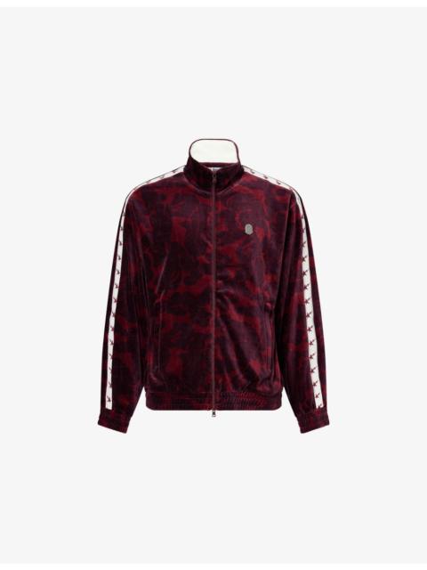 Metal-Logo Camo Velour Track Jacket