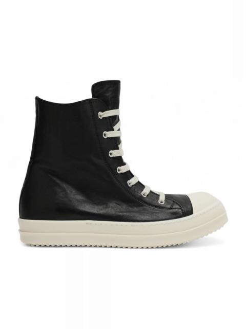 Rick Owens Leather High Black Milk Waxy Lamb Leather