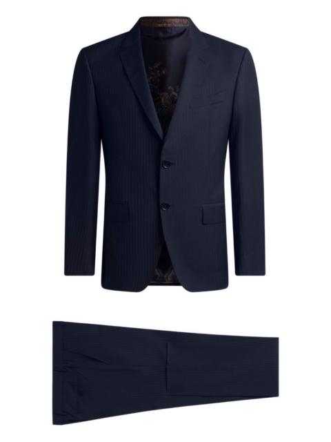 single-breasted striped wool suit