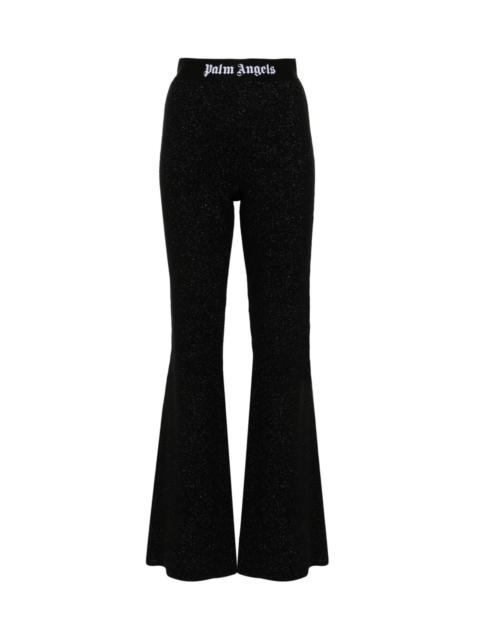 Logo lurex flared trousers