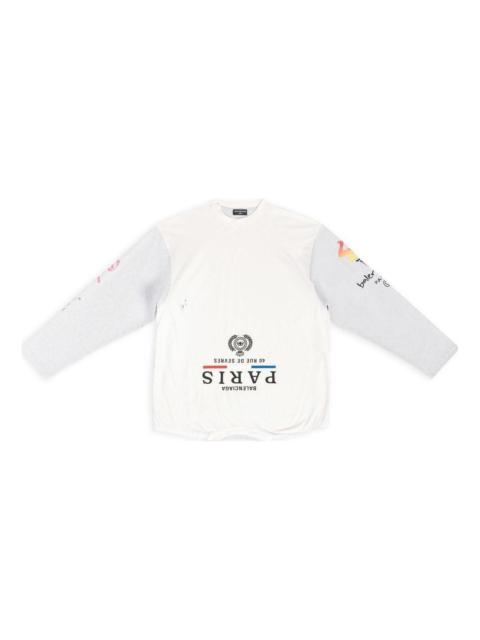 Balenciaga Upside Down Long Sleeve T-Shirt 'White' 698155TMVC99000