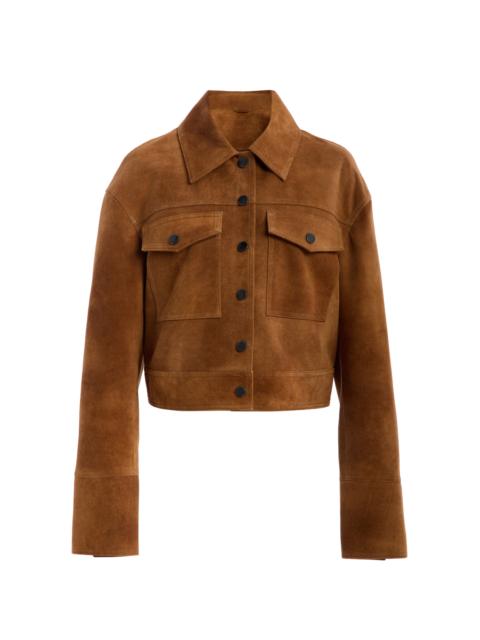 Grafton Suede Cropped Jacket blue