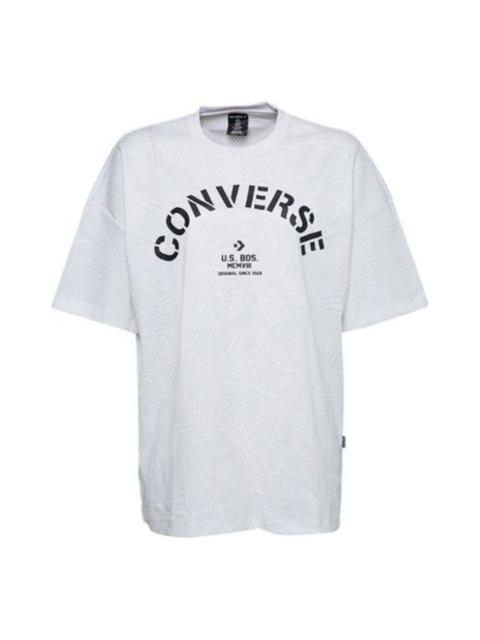 (WMNS) Converse Areca Palm Mesh Boxy T-Shirt 'White Black' 10008467-A04