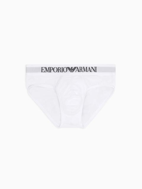 Basic briefs with logo waistband