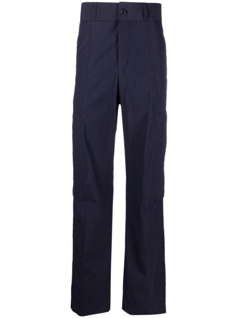 multi-pocket seersucker trousers
