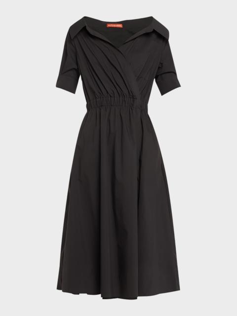 Lydia Short-Sleeve Midi Wrap Shirtdress