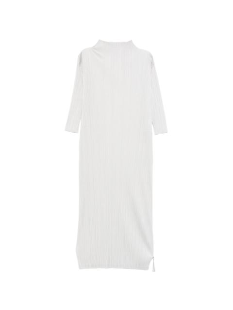 pleated midi dress