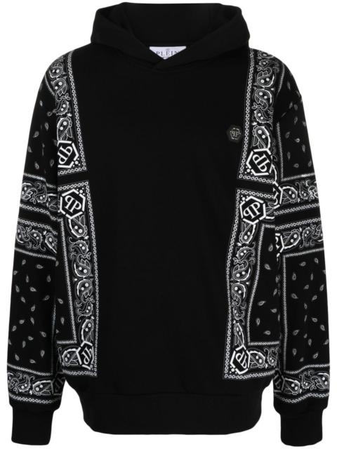 bandana-print long-sleeve hoodie