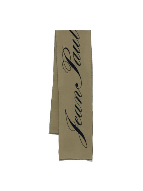 logo-detail wool scarf