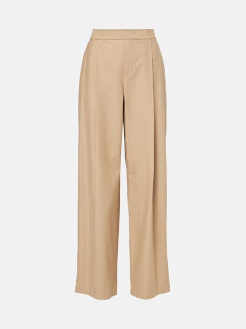 Cotton and wool wide-leg pants