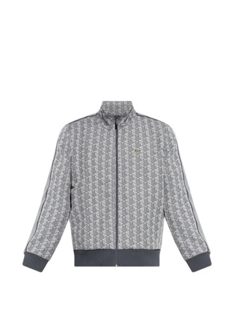 patterned zip-up sweatshirt
