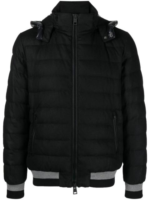 quilted-finish padded jacket