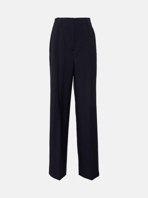 High-rise wool and mohair wide-leg pants