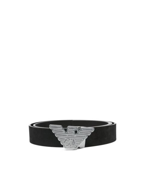 eagle-buckle leather belt