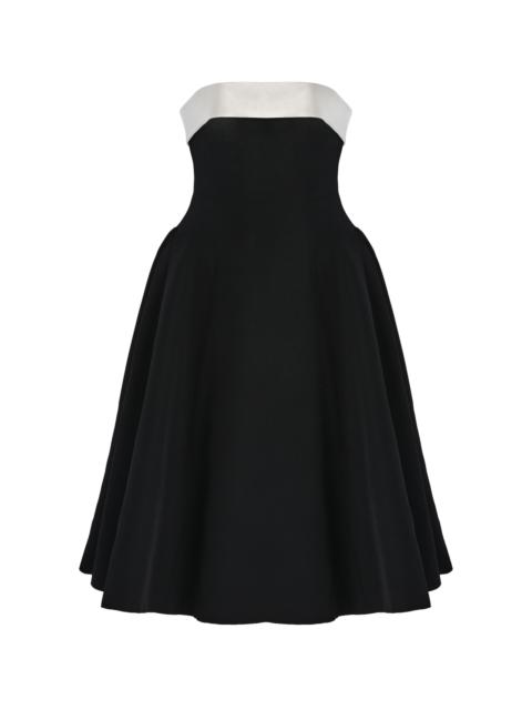 Opera Strapless Crepe-Back Silk-Satin Lady-Length Dress black