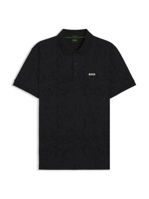 COTTON-PIQUÉ POLO SHIRT WITH ALL-OVER PRINT