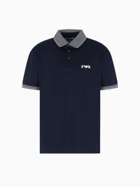 PIQUÉ POLO SHIRT WITH SUPER-EMBOSSED EA EMBROIDERY
