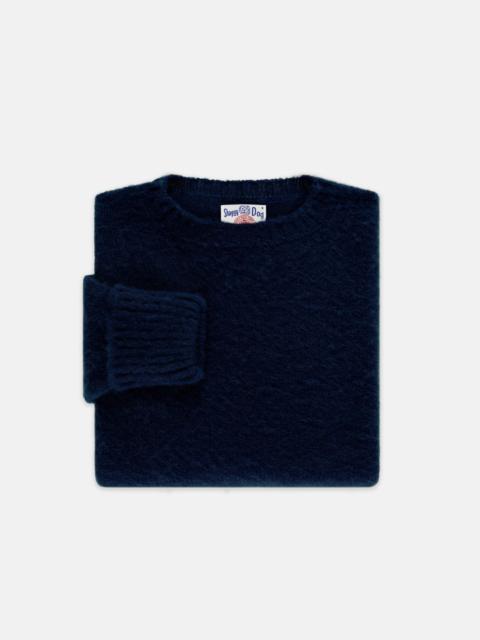 MADE-IN-SCOTLAND NAVY SHAGGY DOG SWEATER - CLASSIC FIT