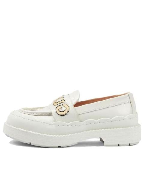 (WMNS) Gucci Loafer 'White and metallic leather' 752854-AACEW-9071