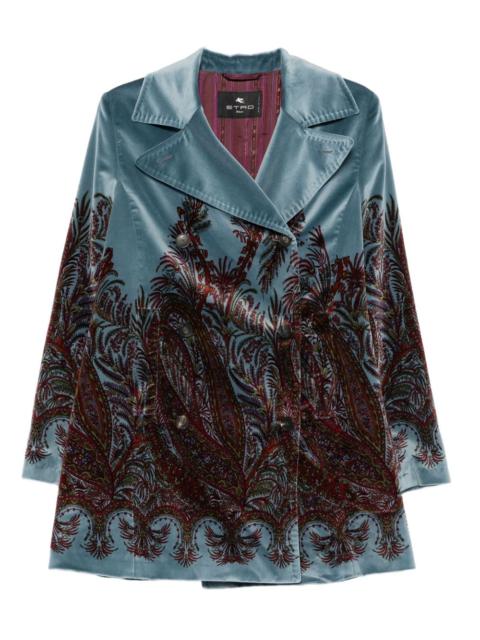 floral-print velvet jacket