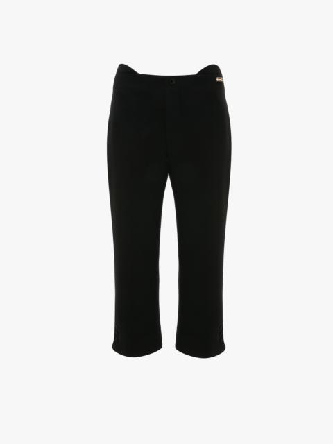 Tab Detail Cropped Trouser In Black