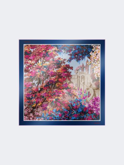 Printed silk foulard - MIDNIGHTBLUE