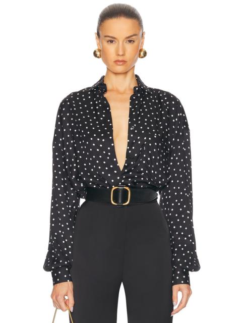 Polka Dot Button Down Top