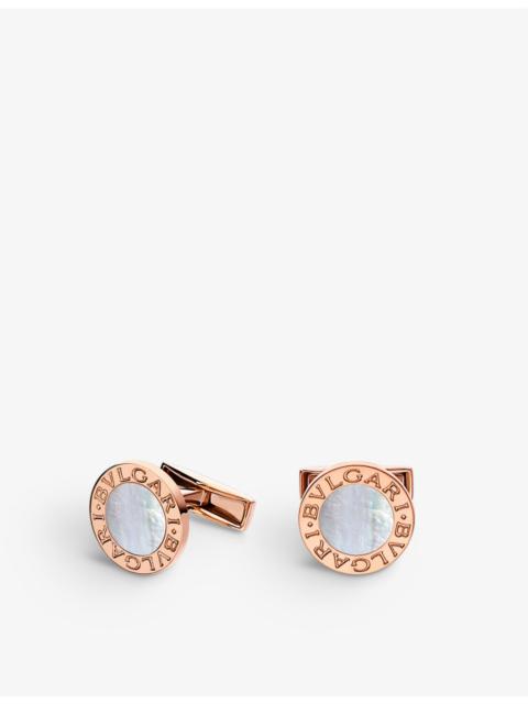 BVLGARI BVLGARI 18ct rose-gold and mother-of-pearl cufflinks