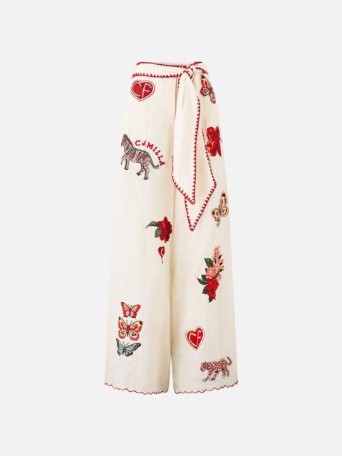 SCARF BELT WIDE LEG PANT